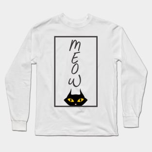 Meow Black Cat - Cat Lover Tshirt Long Sleeve T-Shirt